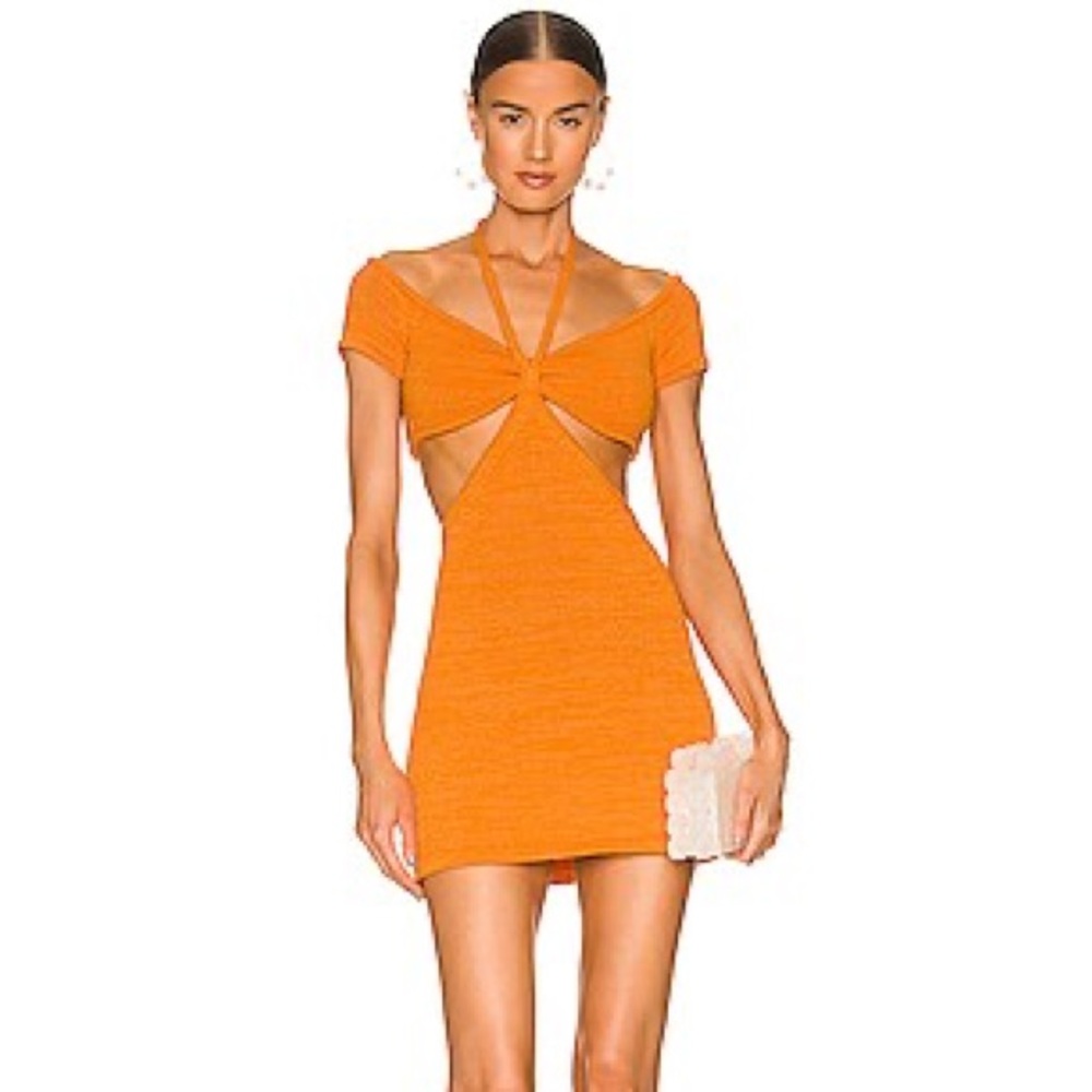 Cult Gaia Orange Annabel Cut-Out Mini Dress